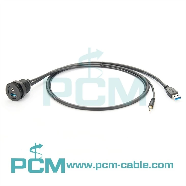 USB 3.0 & 3.5mm Car Mount Flush Cable