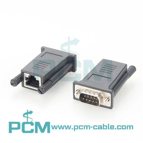 RJ45–DB9-urospuolinen Crossover-sovitin, joka on yhteensopiva Avocent ADB0037:n kanssa