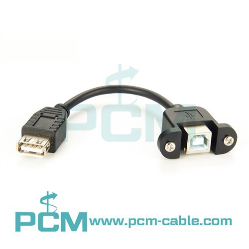 USB 2.0 Tyypin B naaraspaneelikiinnitys USB 2:een.0 Type-A kaapeli