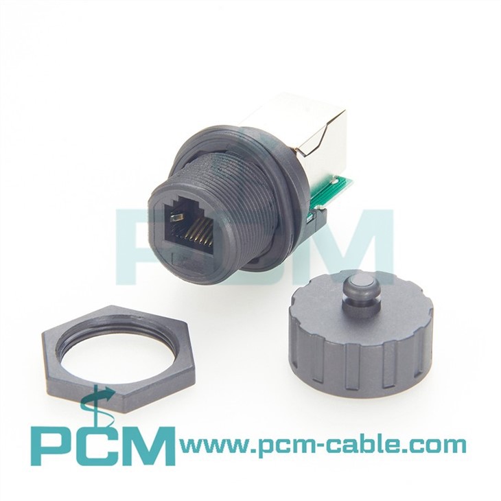 Waterproof RJ11RJ12 6P6C Panel Mount Socket  Inline Telephone Adapter