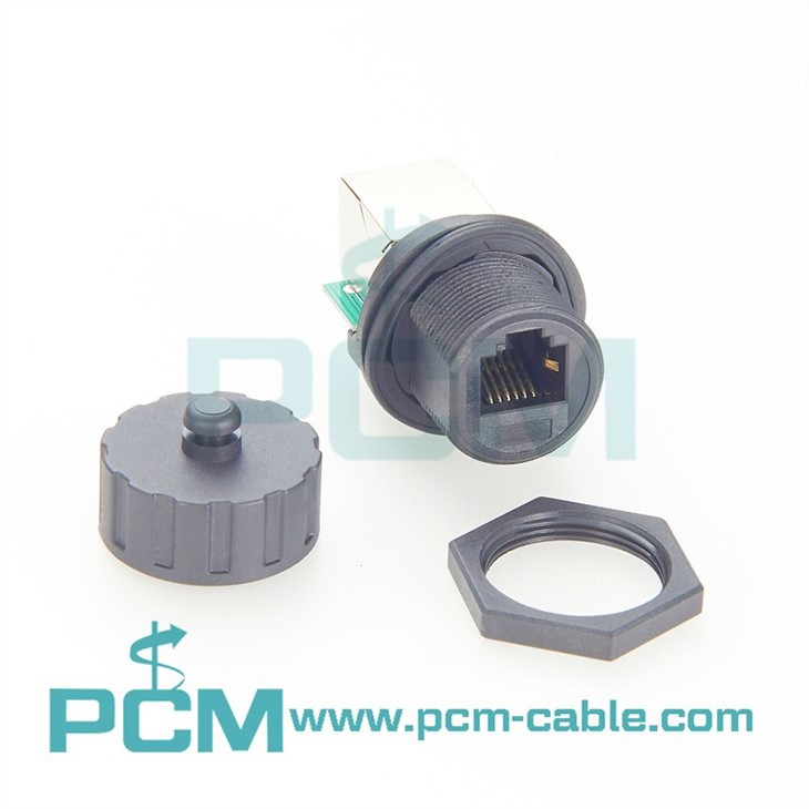 6P6C RJ12 Waterproof Panel Mount Coupler  RJ11RJ12 Inline Adapter