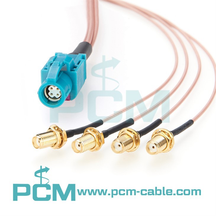 Automotive RF -kaapelikokoonpano HSD -naaras 4 SMA -naarasliittimeen