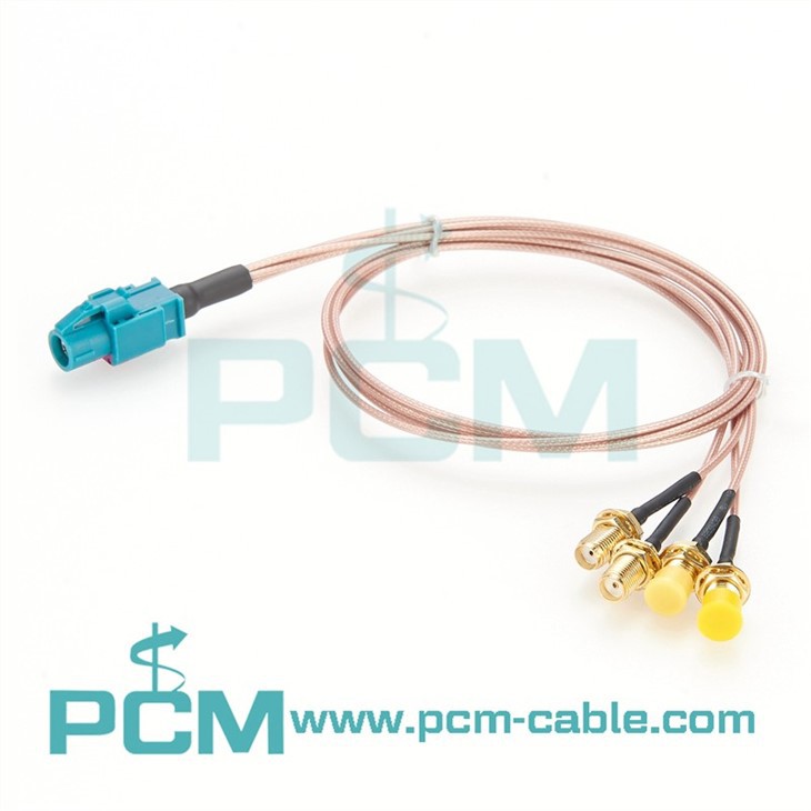 HSD Female Connector to 4x SMA Female Connector RF Cable Assembly hsl cable