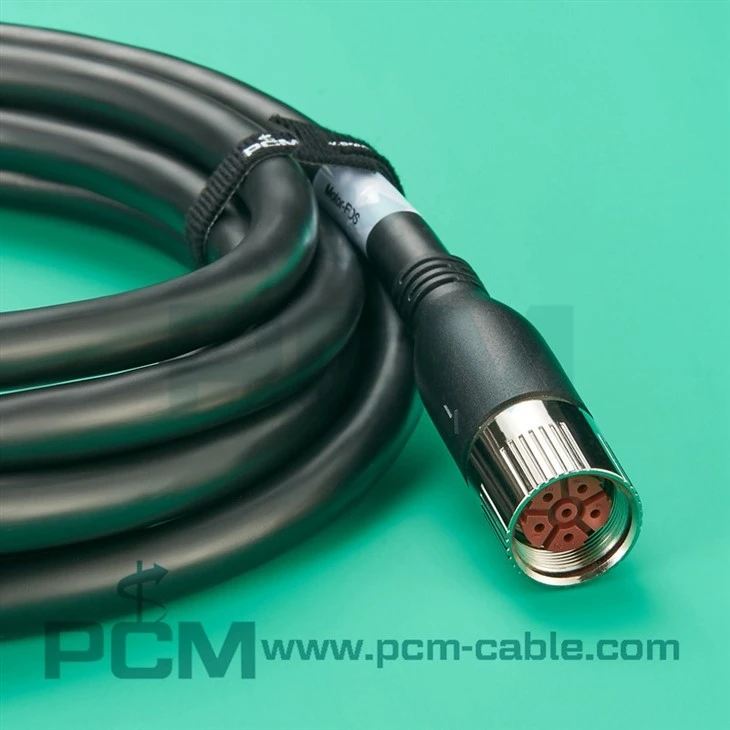 Premier Cable M23 6 Pin Double Ended Male to Female Cordset for Servo Power Applications