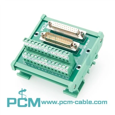 DB25 urospuolinen naaras Breakout Board -liitin DIN-kiskoasennukseen