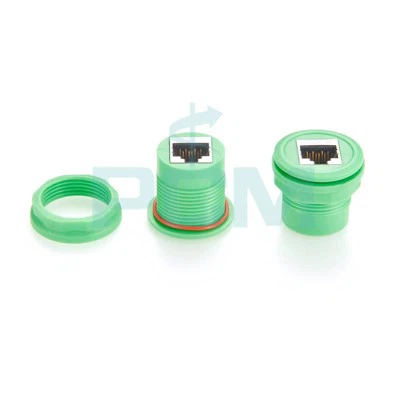 Profinet-kaapelisovitin RJ45 naaras-naaras M12 D -koodauksen liittämiseksi RJ45 Profinet -kaapeliin